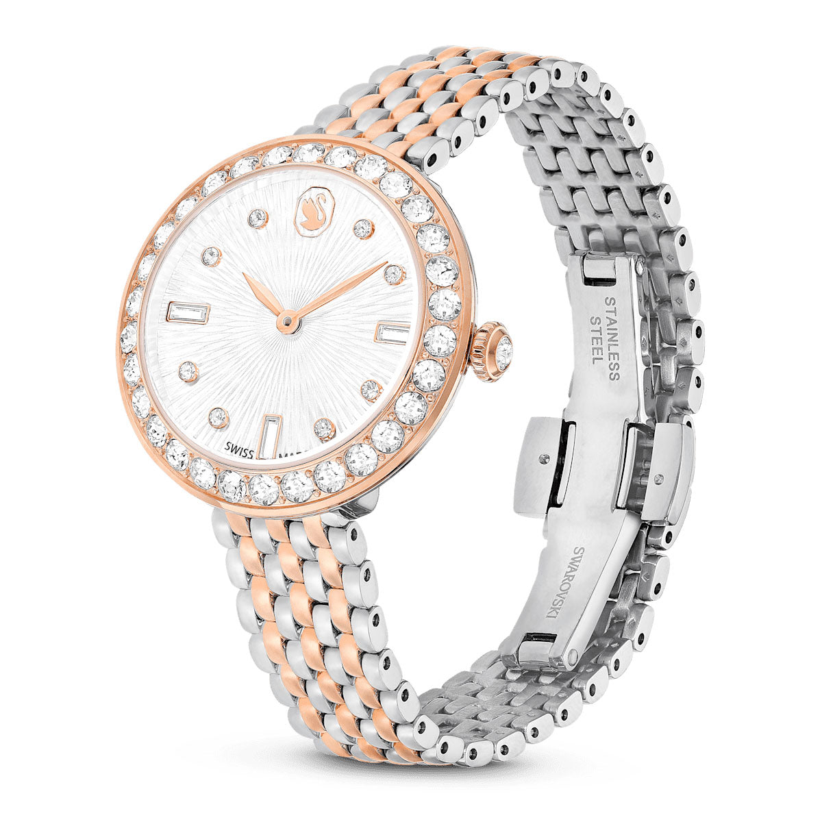 Certa watch, Swiss Made, Metal bracelet, Rose gold tone, Mixed metal finish