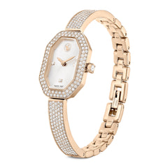 Dextera Bangle watch, Swiss Made, Metal bracelet, Gold tone, Champagne gold-tone finish