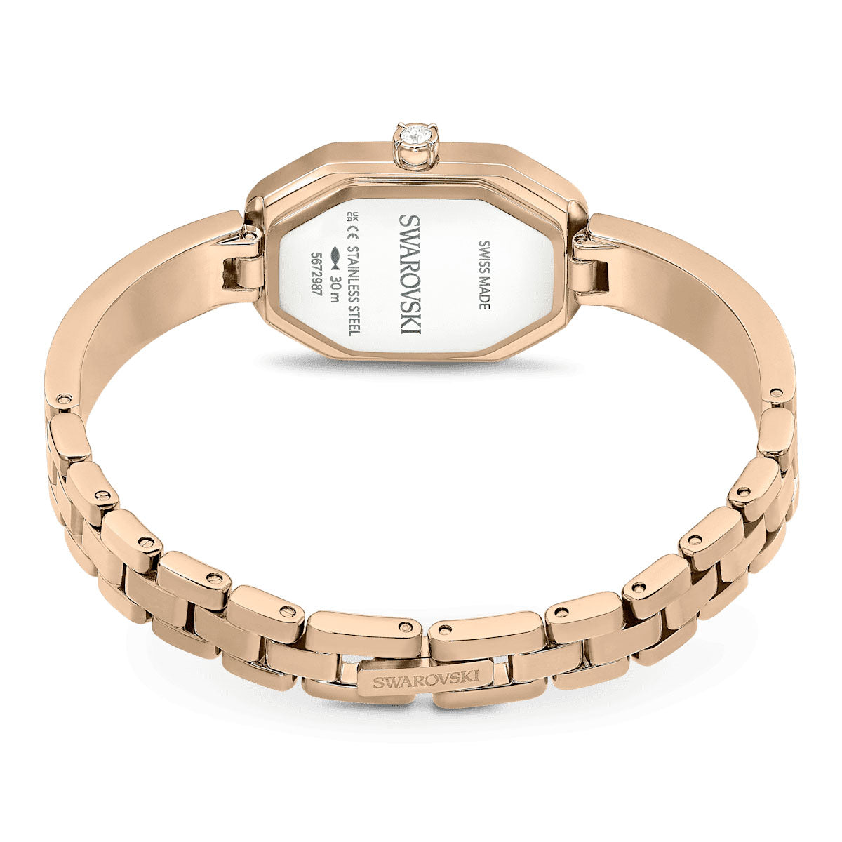 Dextera Bangle watch, Swiss Made, Metal bracelet, Gold tone, Champagne gold-tone finish