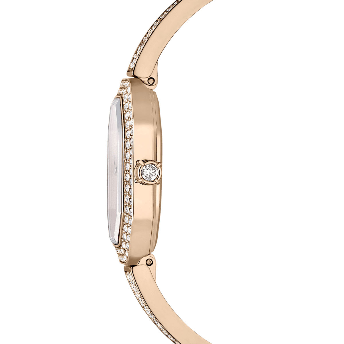 Dextera Bangle watch, Swiss Made, Metal bracelet, Gold tone, Champagne gold-tone finish