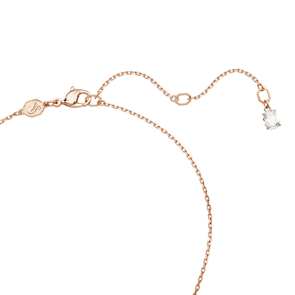 Idyllia pendant, Clover, White, Rose gold-tone plated