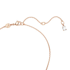 Idyllia pendant, Clover, White, Rose gold-tone plated