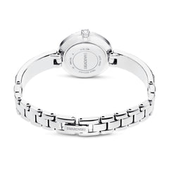 Matrix Bangle watch, Swiss Made, Crystal bracelet, White, Stainless steel