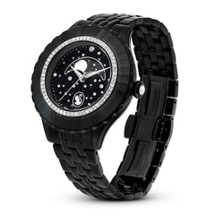 Octea Moon watch, Swiss Made, Moon, Metal bracelet, Black, Black finish