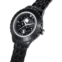 Octea Moon watch, Swiss Made, Moon, Metal bracelet, Black, Black finish