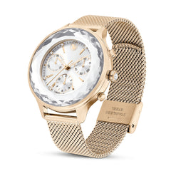Nova Chrono watch, Swiss Made, Metal bracelet, Gold tone, Champagne gold-tone finish
