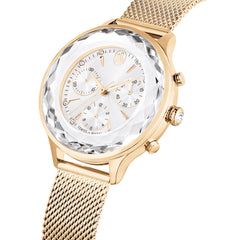 Nova Chrono watch, Swiss Made, Metal bracelet, Gold tone, Champagne gold-tone finish