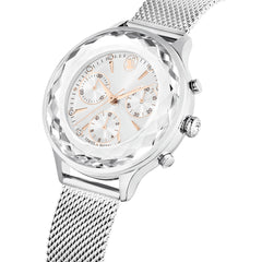 Nova Chrono watch, Swiss Made, Metal bracelet, Silver tone, Stainless Steel