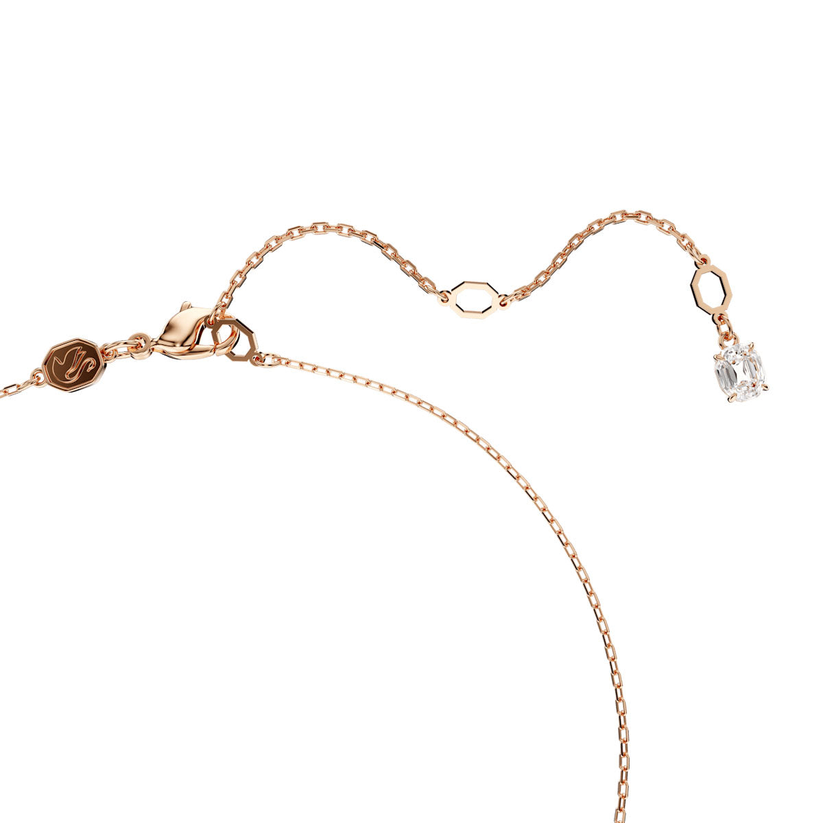 Hyperbola pendant, Infinity, White, Rose gold-tone plated