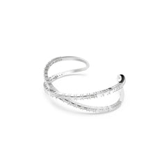 Hyperbola cuff, Infinity, White, Rhodium plated