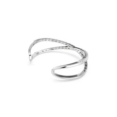 Hyperbola cuff, Infinity, White, Rhodium plated