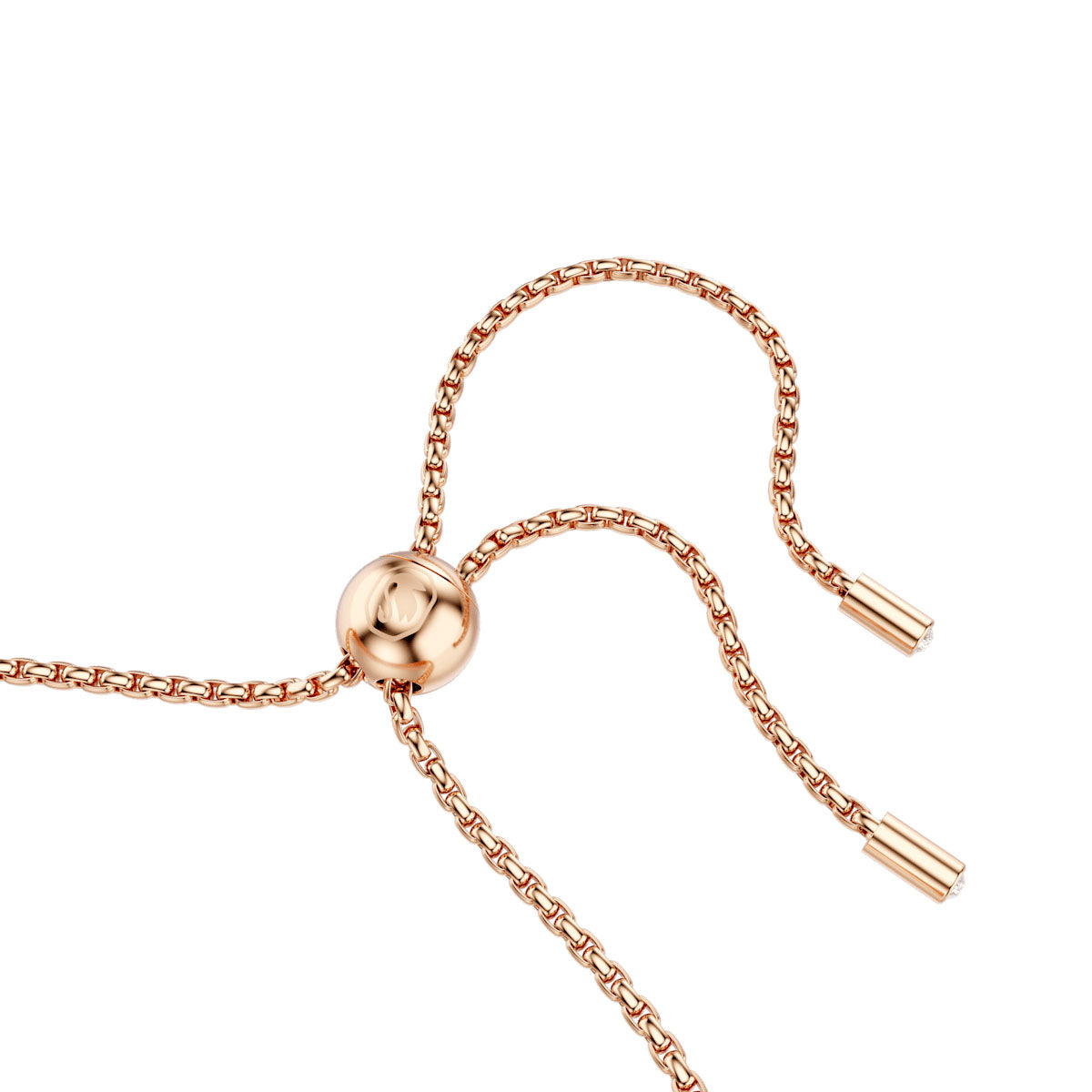 Matrix Tennis bracelet, Round cut, White, Rose gold-tone plated