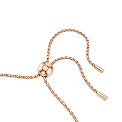 Matrix Tennis bracelet, Round cut, White, Rose gold-tone plated
