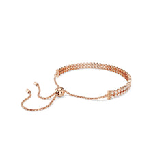 Matrix Tennis bracelet, Round cut, White, Rose gold-tone plated