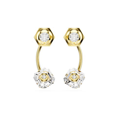 Numina earring jackets, Mixed cuts, White, Gold-tone plated