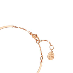 Hyperbola bangle, Infinity, White, Rose gold-tone plated