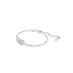 Hyperbola bracelet, Infinity, White, Rhodium plated