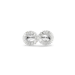 Hyperbola cocktail ring, Infinity, White, Rhodium plated