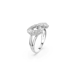 Hyperbola cocktail ring, Infinity, White, Rhodium plated