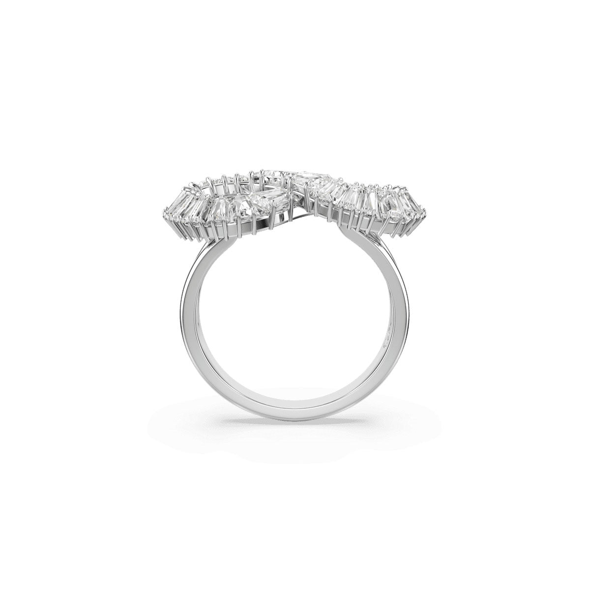 Hyperbola cocktail ring, Infinity, White, Rhodium plated