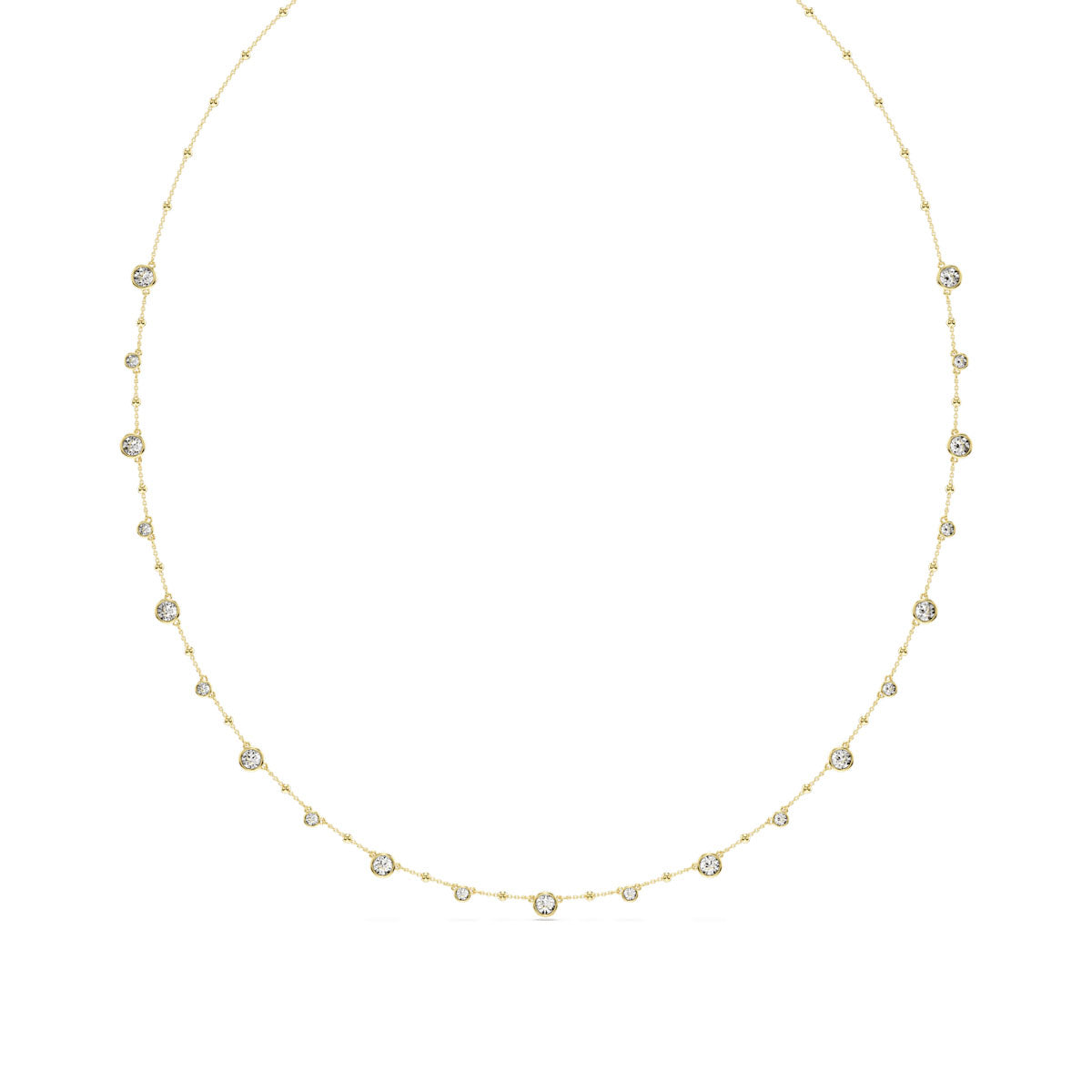 Imber strandage, Round cut, White, Gold-tone plated