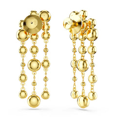 Imber drop earrings, Round cut, Chandelier, White, Gold-tone plated