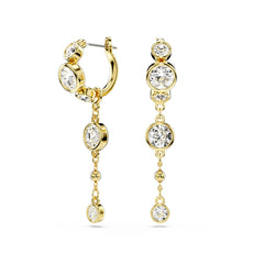 Imber drop earrings, Round cut, White, Mixed metal finish