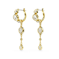 Imber drop earrings, Round cut, White, Mixed metal finish