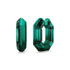 Lucent hoop earrings, Octagon shape, Small, Green