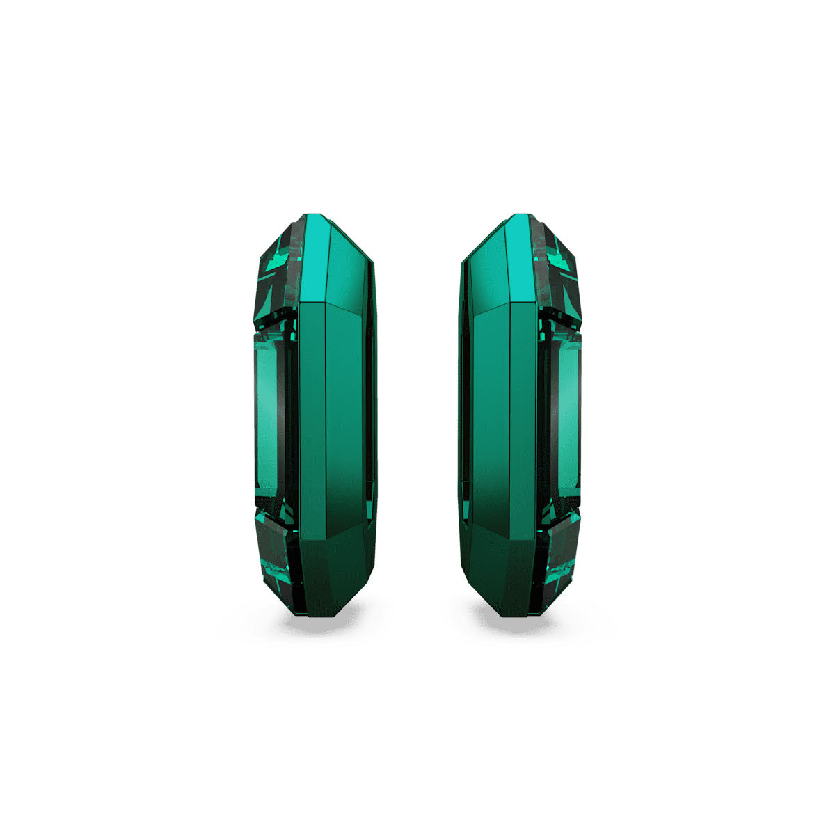 Lucent hoop earrings, Octagon shape, Small, Green