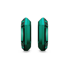 Lucent hoop earrings, Octagon shape, Small, Green