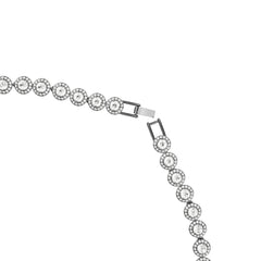 Una Angelic Tennis necklace, Round cut, Long, White, Ruthenium plated
