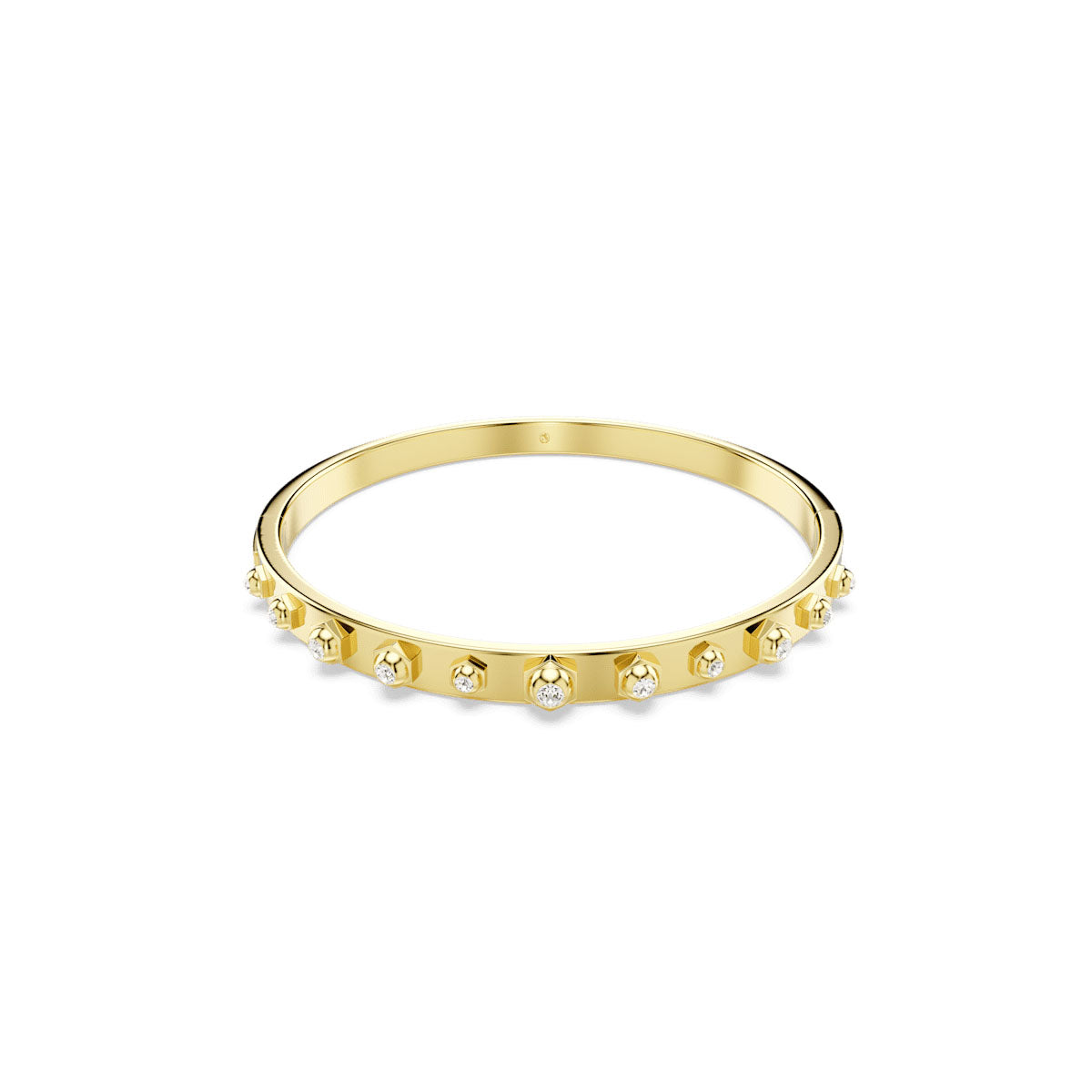 Numina bangle, Mixed round cuts, White, Gold-tone plated