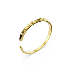 Numina bangle, Mixed round cuts, White, Gold-tone plated