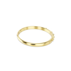 Numina bangle, Mixed round cuts, White, Gold-tone plated