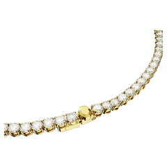 Matrix Tennis necklace, Round cut, White, Gold-tone plated