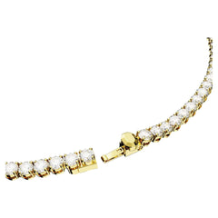 Matrix Tennis necklace, Round cut, White, Gold-tone plated