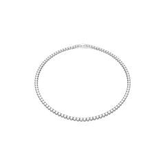 Matrix Tennis necklace, Round cut, White, Rhodium plated
