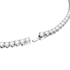 Matrix Tennis necklace, Round cut, White, Rhodium plated