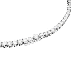 Matrix Tennis necklace, Round cut, White, Rhodium plated