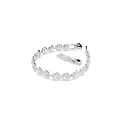 Una Angelic Tennis bracelet, Round cut, White, Rhodium plated