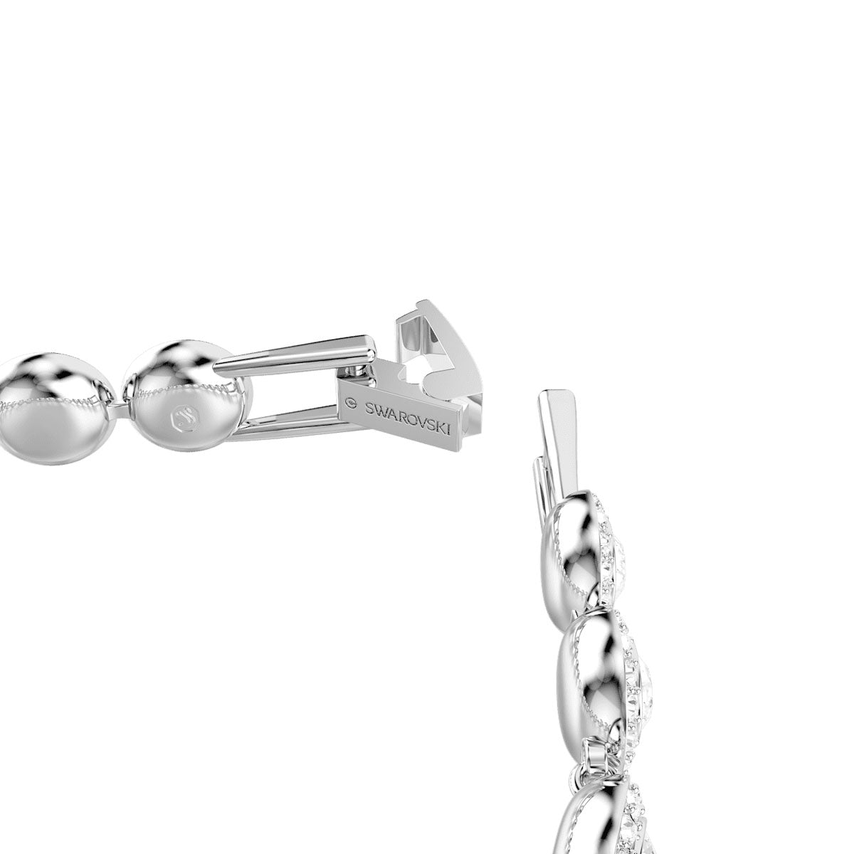 Una Angelic Tennis bracelet, Round cut, White, Rhodium plated