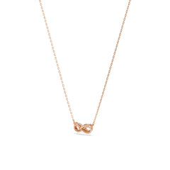 Hyperbola set, Infinity, White, Rose gold-tone plated