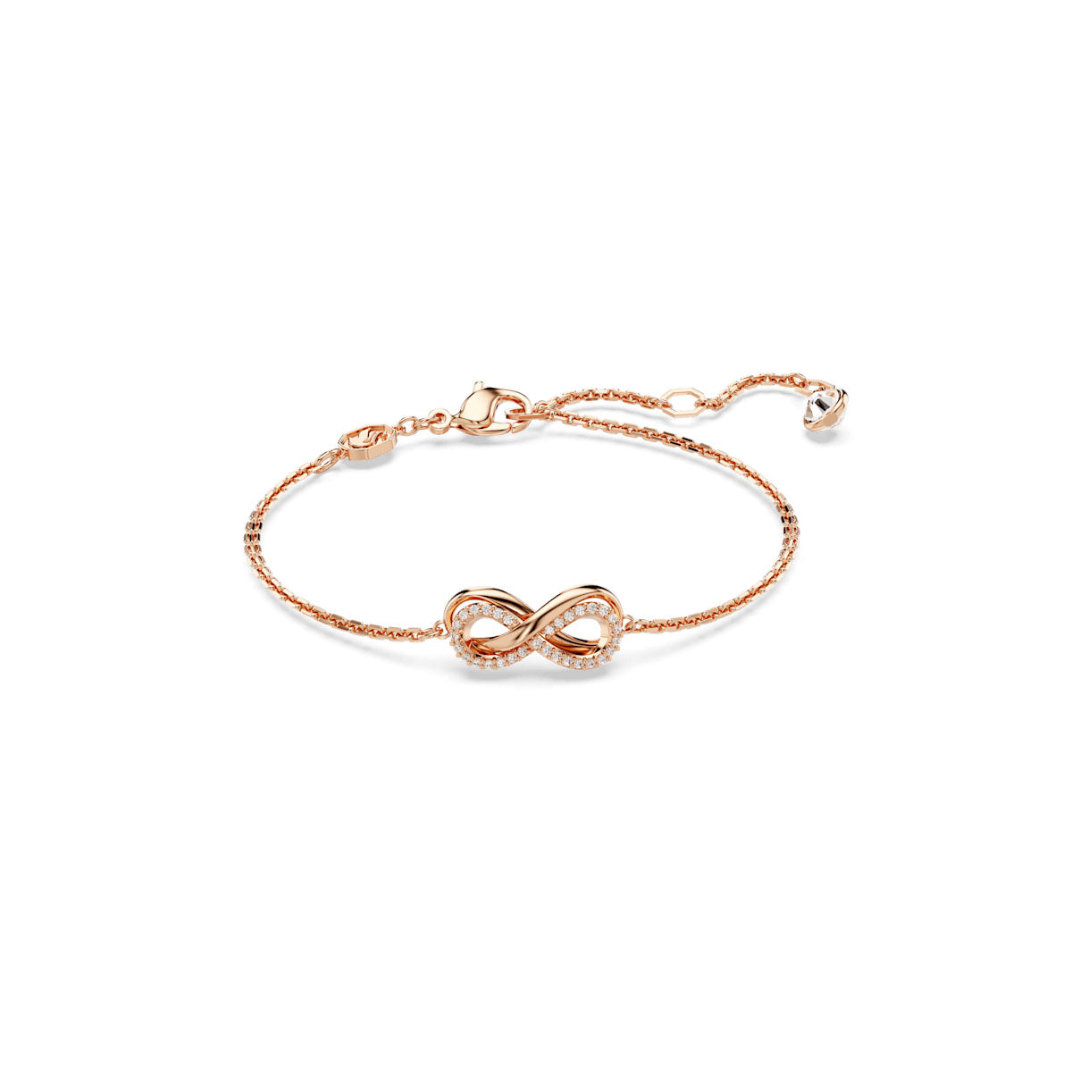 Hyperbola set, Infinity, White, Rose gold-tone plated