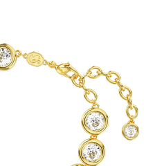 Imber Tennis bracelet, Round cut, White, Gold-tone plated