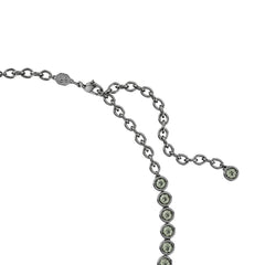 Imber Tennis necklace, Round cut, Gray, Ruthenium plated