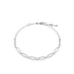 Constella necklace, White, Rhodium plated