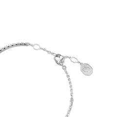 Sublima bangle, White, Rhodium plated