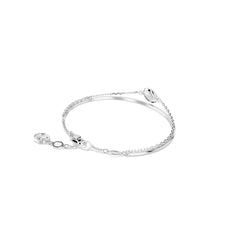 Sublima bangle, White, Rhodium plated