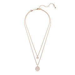 Sublima layered pendant, White, Rose gold-tone plated